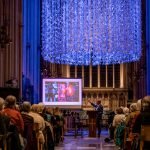 Commissioned artist, Neil Ireson, shares details of his creative process with supporters at a recent Saint Alphege Window Appeal event Photo by Betty Bhandari