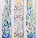 Close up of Saint Alphege Stained Glass Window design